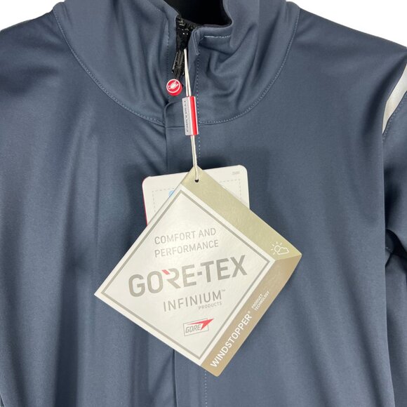 NWT Castelli Cycling Alpha Doppio RoS Jacket in Blue Silver 4523505 456 Size M - Picture 3 of 15